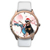 Rottweiler Dog On Christmas Florida Golden Wrist Watch-Free Shipping