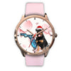 Rottweiler Dog On Christmas Florida Golden Wrist Watch-Free Shipping