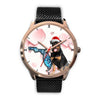 Rottweiler Dog On Christmas Florida Golden Wrist Watch-Free Shipping