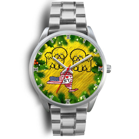 Bichon Fries Dog Art New York Christmas Special Wrist Watch-Free Shipping