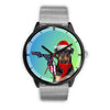 Rottweiler Dog On Christmas Florida Wrist Watch-Free Shipping