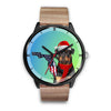 Rottweiler Dog On Christmas Florida Wrist Watch-Free Shipping