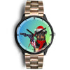 Rottweiler Dog On Christmas Florida Wrist Watch-Free Shipping