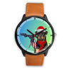 Rottweiler Dog On Christmas Florida Wrist Watch-Free Shipping