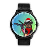 Rottweiler Dog On Christmas Florida Wrist Watch-Free Shipping