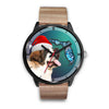 St. Bernard On Christmas Florida Wrist Watch-Free Shipping