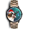 St. Bernard On Christmas Florida Wrist Watch-Free Shipping