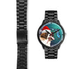 St. Bernard On Christmas Florida Wrist Watch-Free Shipping