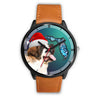 St. Bernard On Christmas Florida Wrist Watch-Free Shipping