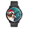 St. Bernard On Christmas Florida Wrist Watch-Free Shipping