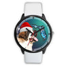 St. Bernard On Christmas Florida Wrist Watch-Free Shipping