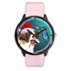 St. Bernard On Christmas Florida Wrist Watch-Free Shipping