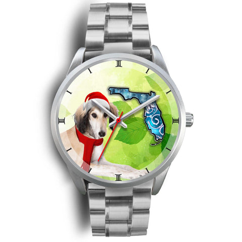 Saluki Dog On Christmas Florida Wrist Watch-Free Shipping