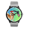 Shiba Inu Dog On Christmas Florida Black Wrist Watch-Free Shipping