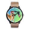 Shiba Inu Dog On Christmas Florida Black Wrist Watch-Free Shipping