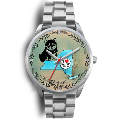 Cute Shiba Inu Art New York Christmas Special Wrist Watch-Free Shipping