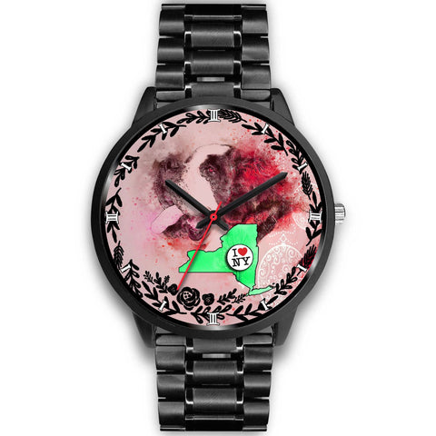 St. Bernard Dog Art New York Christmas Special Wrist Watch-Free Shipping