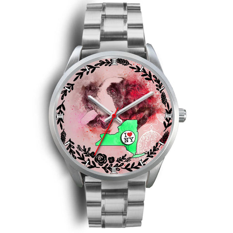 Amazing St. Bernard Dog Art New York Christmas Special Wrist Watch-Free Shipping