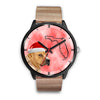 Staffordshire Bull Terrier On Christmas Florida Wrist Watch-Free Shipping