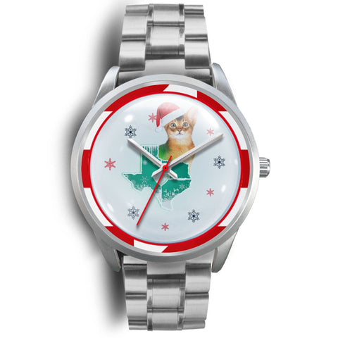 Abyssinian Cat Texas Christmas Special Wrist Watch-Free Shipping