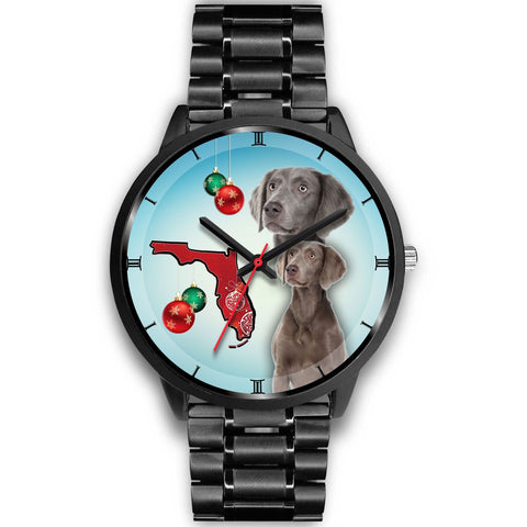 Weimaraner On Christmas Florida Wrist Watch-Free Shipping