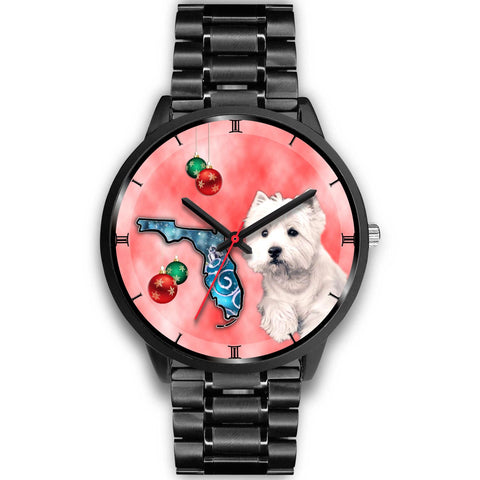 West Highland White Terrier On Christmas Florida Wrist Watch-Free Shipping