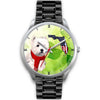 Westie On Christmas Florida Silver Wrist Watch-Free Shipping