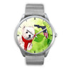 Westie On Christmas Florida Silver Wrist Watch-Free Shipping