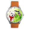 Westie On Christmas Florida Silver Wrist Watch-Free Shipping