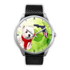 Westie On Christmas Florida Silver Wrist Watch-Free Shipping