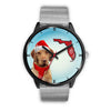 Wirehaired Vizsla On Christmas Florida Wrist Watch-Free Shipping