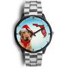 Wirehaired Vizsla On Christmas Florida Wrist Watch-Free Shipping