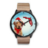 Wirehaired Vizsla On Christmas Florida Wrist Watch-Free Shipping