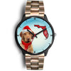 Wirehaired Vizsla On Christmas Florida Wrist Watch-Free Shipping