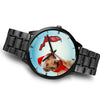 Wirehaired Vizsla On Christmas Florida Wrist Watch-Free Shipping