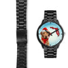 Wirehaired Vizsla On Christmas Florida Wrist Watch-Free Shipping