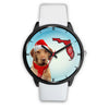 Wirehaired Vizsla On Christmas Florida Wrist Watch-Free Shipping