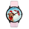 Wirehaired Vizsla On Christmas Florida Wrist Watch-Free Shipping