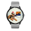 Airedale Terrier On Christmas Arizona Wrist Watch-Free Shipping