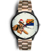 Airedale Terrier On Christmas Arizona Wrist Watch-Free Shipping