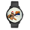 Airedale Terrier On Christmas Arizona Wrist Watch-Free Shipping