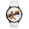 Airedale Terrier On Christmas Arizona Wrist Watch-Free Shipping