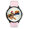 Airedale Terrier On Christmas Arizona Wrist Watch-Free Shipping