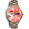 Akita Dog On Christmas Arizona Golden Wrist Watch-Free Shipping