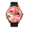 Akita Dog On Christmas Arizona Golden Wrist Watch-Free Shipping