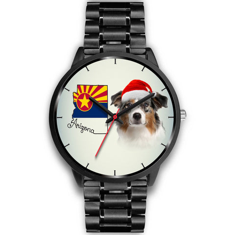 Australian Shepherd On Christmas Arizona Wrist Watch-Free Shipping