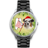 Australian Shepherd On Christmas Alabama Silver Wrist Watch-Free Shipping