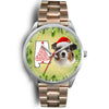 Australian Shepherd On Christmas Alabama Silver Wrist Watch-Free Shipping