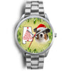 Australian Shepherd On Christmas Alabama Silver Wrist Watch-Free Shipping