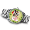 Australian Shepherd On Christmas Alabama Silver Wrist Watch-Free Shipping